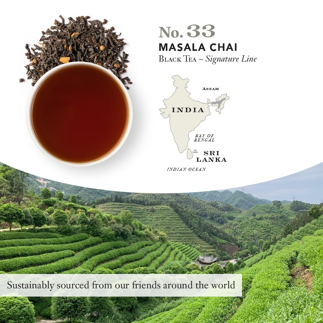 Masala Chai No. 33, Caffeinated, Sugar-, Spiced, Full Leaf Black Assam Tea Bl…