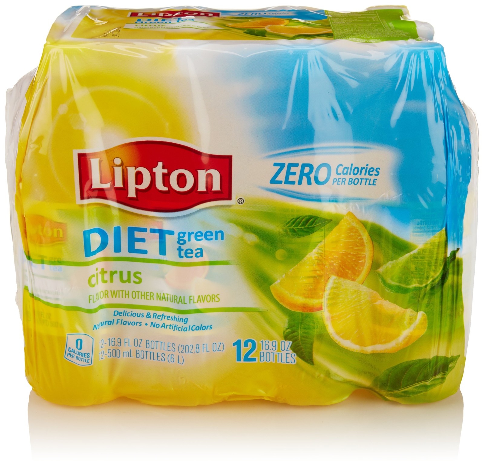 Lipton Diet Green Tea Citrus 16.9oz Bottles Pack of 12 Zero Calorie Refresh