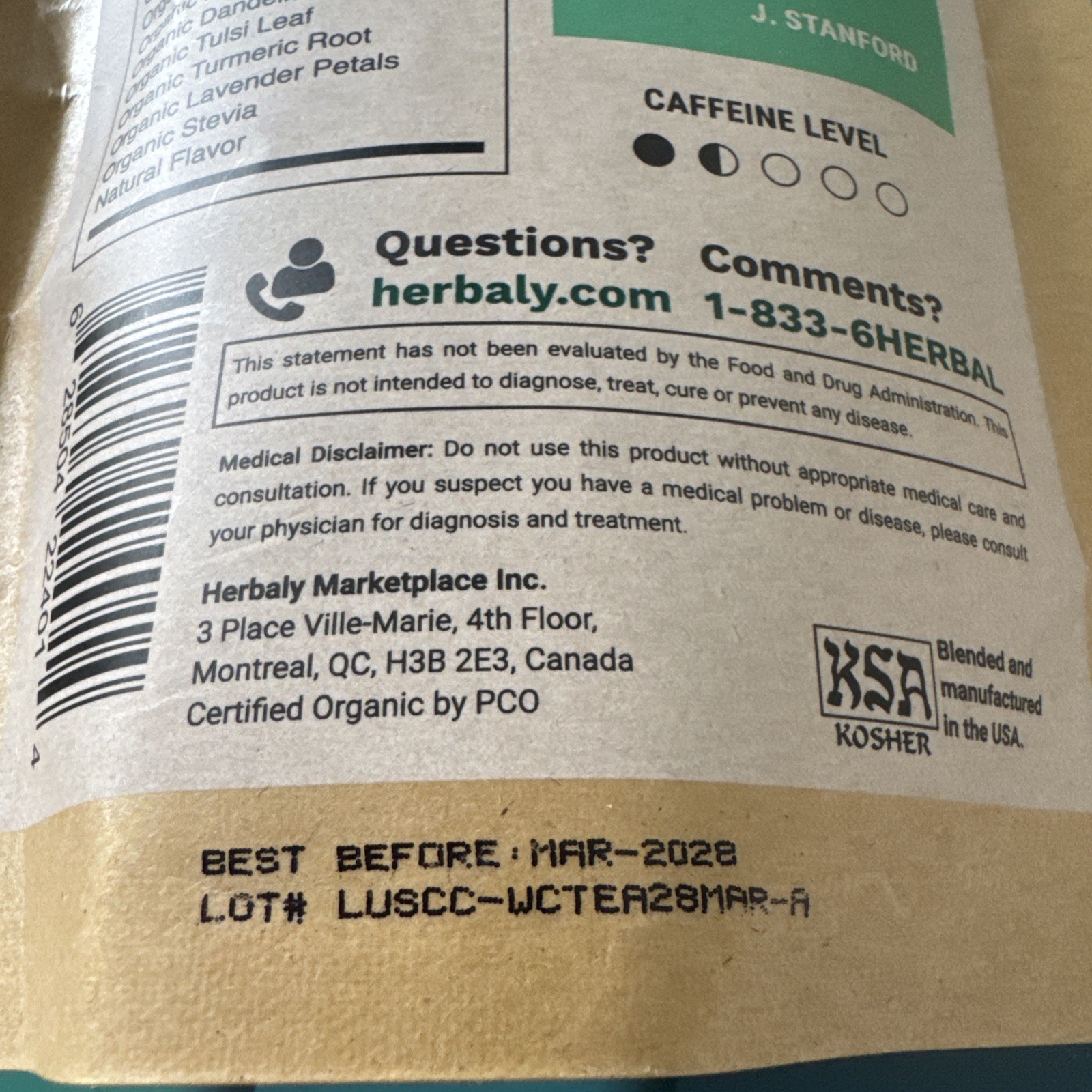 Herbaly Wellness Tea – Vegan Gluten free, 28 Count Bag