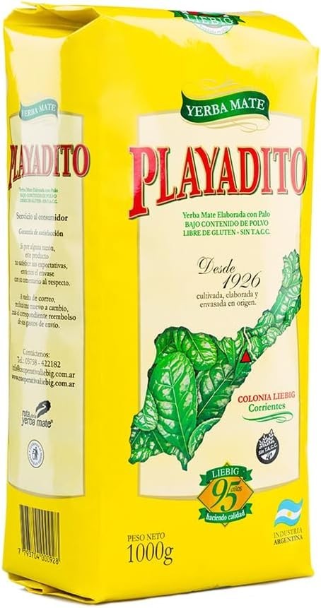 Playadito – “Traditional”con palo (with Stems) Yerba Mate 1kg / 2.2lb