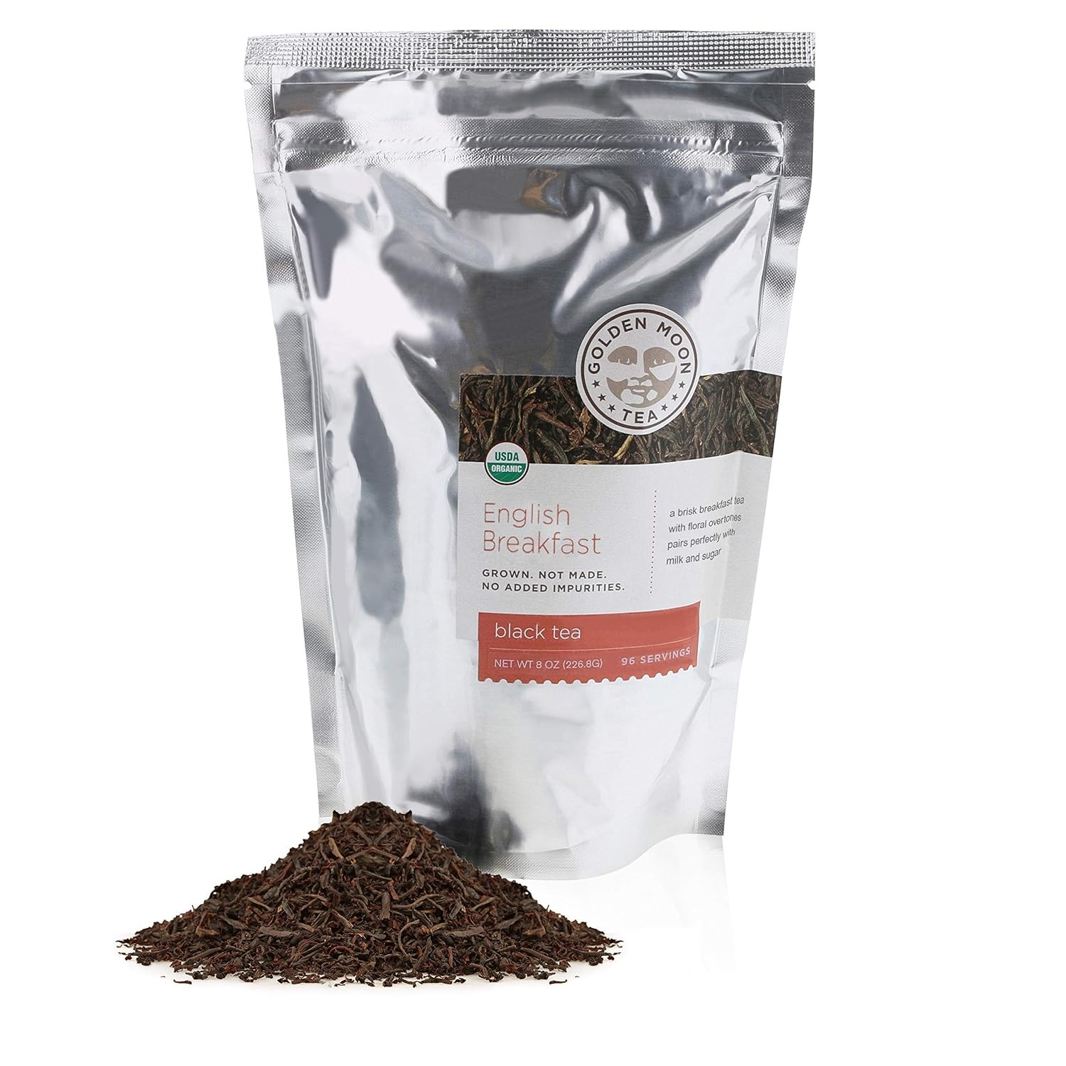 Organic English Breakfast Loose Leaf Black Tea Non GMO 4 Tea Bags, Black Tea