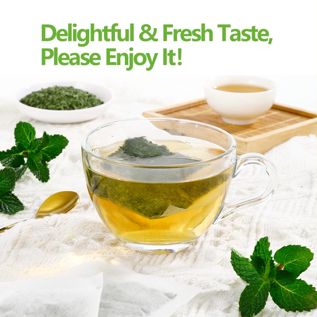 Peppermint Tea Bags, 100 Natural, Caffeine Free – 100 Bags Free Shipping