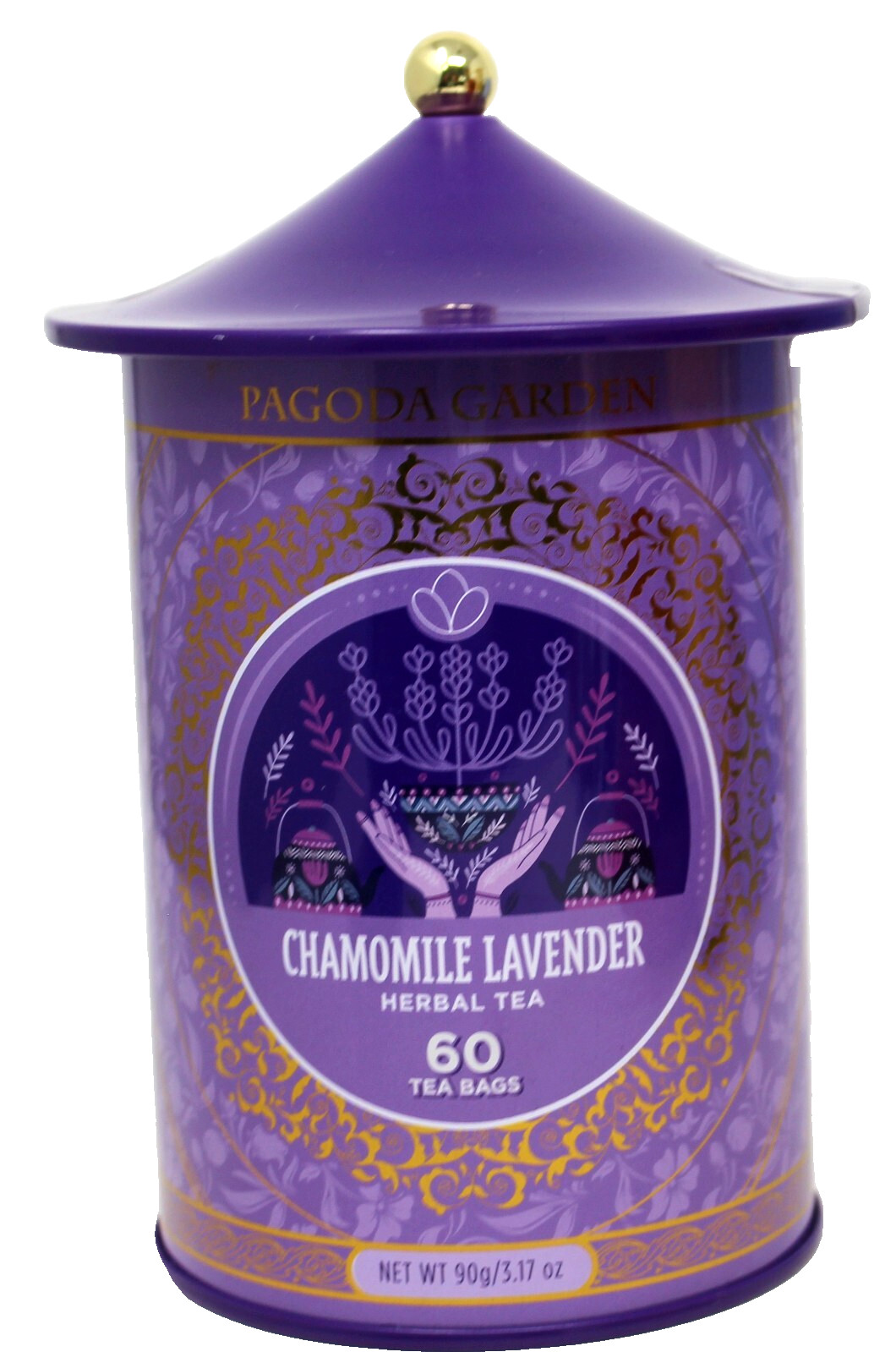 x2 Pagoda Chamomile Lavender Herbal 60 Tea Bags Reusable Tin Exp 12/27
