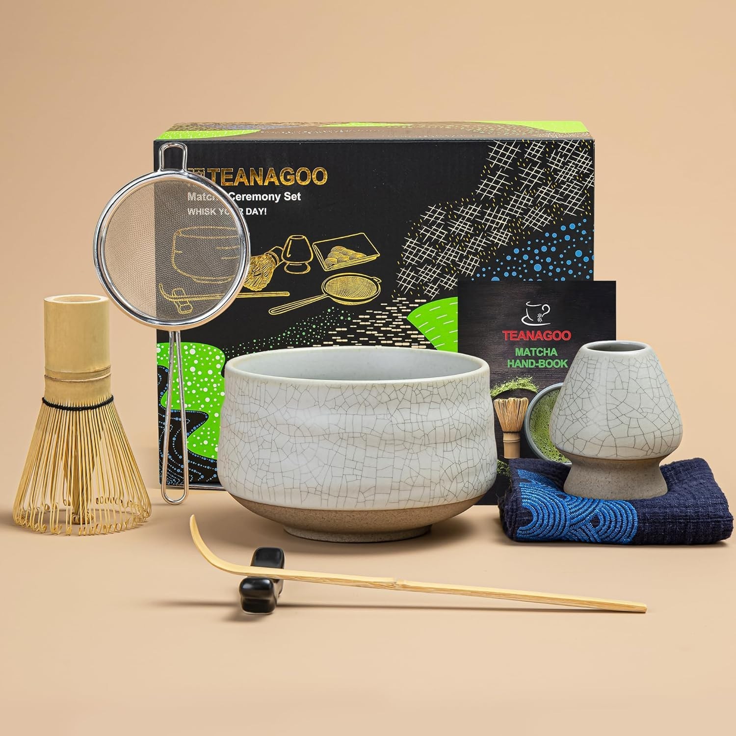 TEANAGOO Matcha Whisk Set,7 Pcs Matcha Set,Matcha Kit for Ceremony,Matcha Tea…