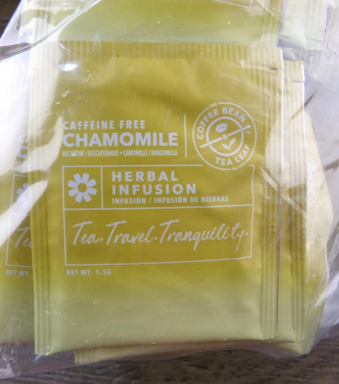 250ct Chamomile Tea Bags by Coffee Bean & Tea Leaf, Caffeine Free Exp 7/27, New