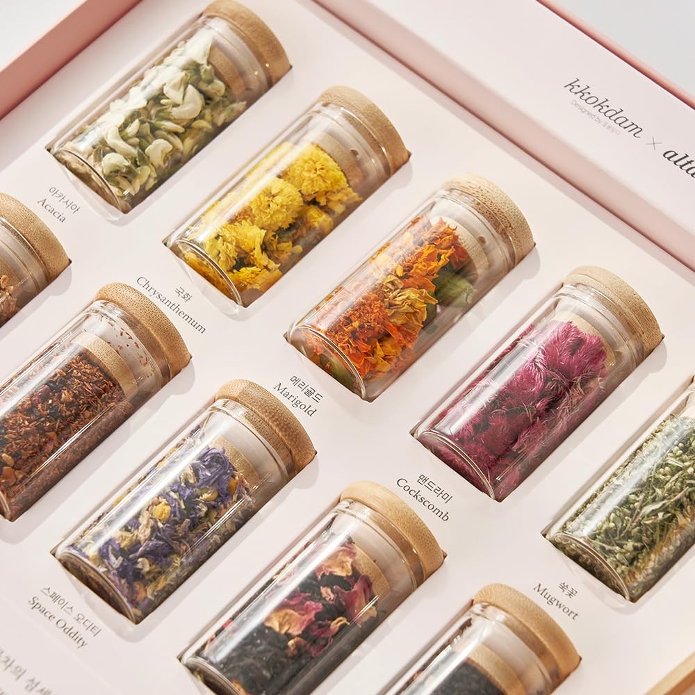 Premium 10-Tea Sampler Gift Set with Wooden Tweezers – 5 Blooming Flower & 5 …