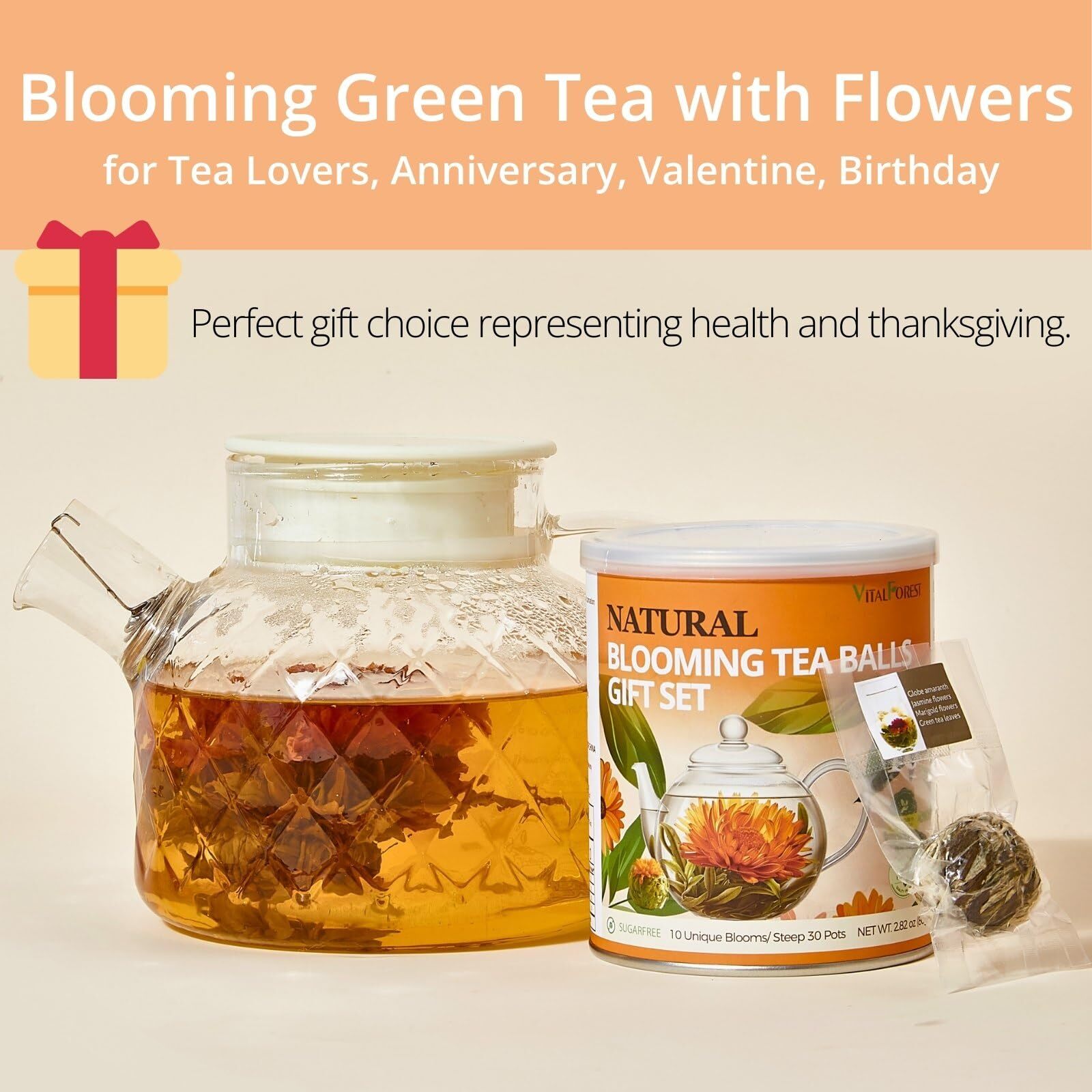 Blooming Tea Gift Set 10 Unique Varieties Flowering Tea Balls VitalForest Ind…