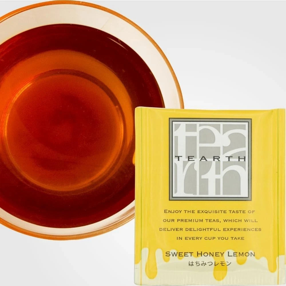 TEARTH Honey Lemon Flavored Japanese Black Tea 50 Tea Bags Made in Japan