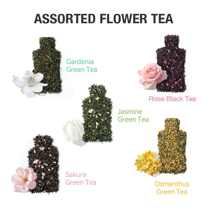 FUNTEA Cold Brew Flower Tea Caffeine Free Herbal Tea Bags 10 Count