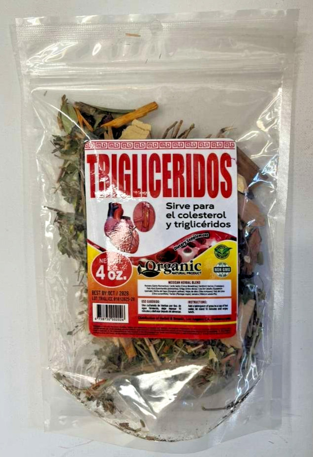 Trigliceridos Herbal Blend 4oz -Organic Mexican Herbal Tea / Té Natural Hierbas