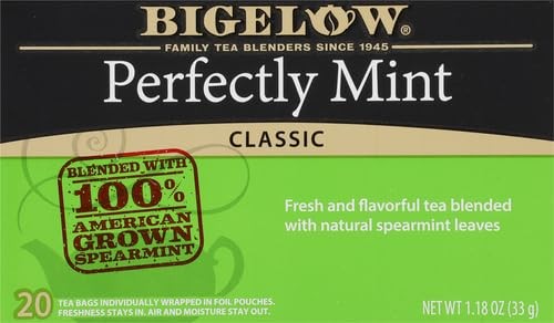 Bigelow Plantation Mint Black Tea 20 Count Individually Wrapped Fresh Flavor