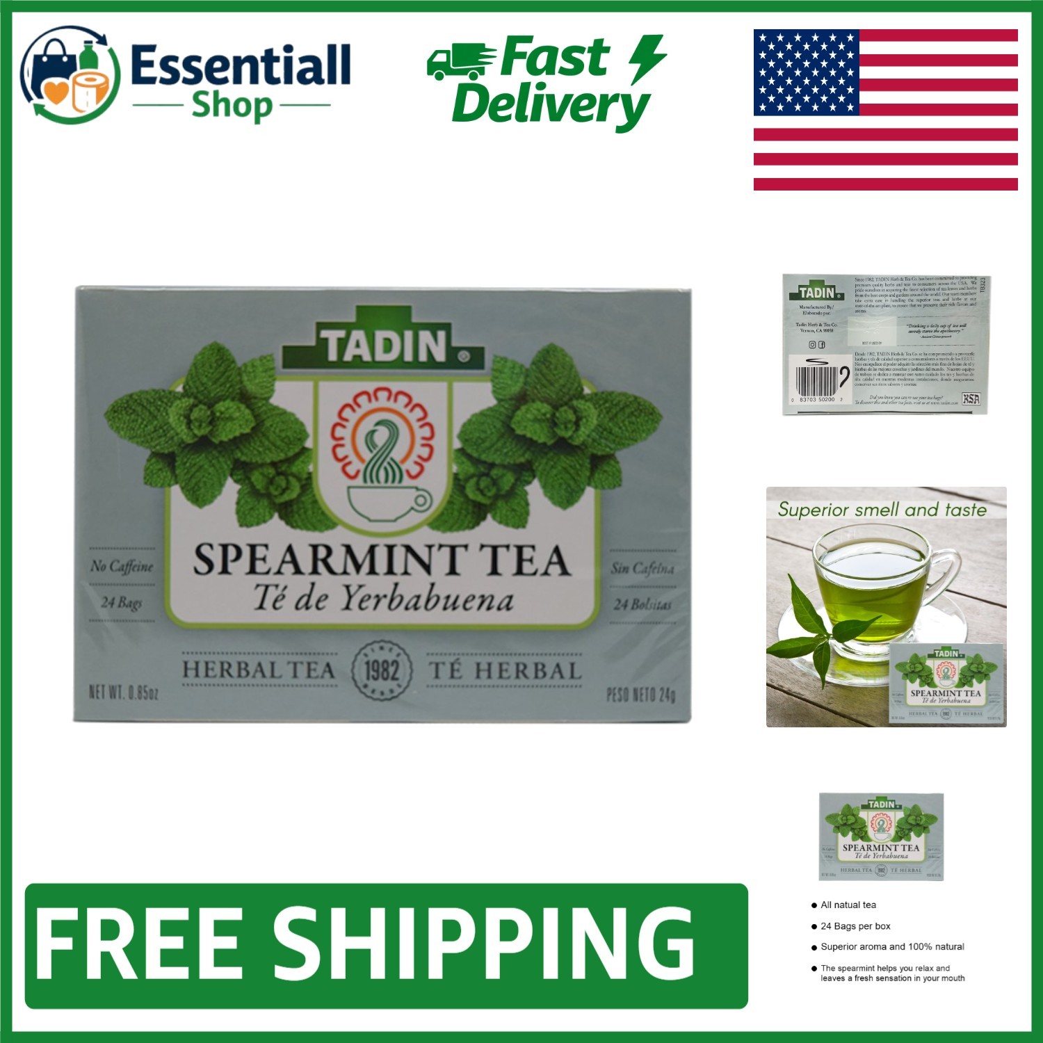 Refreshing Spearmint Tea – 24 Bags of Bold Flavor for Anytime Enjoyment