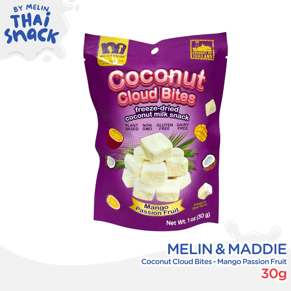 Kunna – Crispy Thai Snack 25G (Mango, Coconut, Thai Tea) and Melin & Maddie Coco