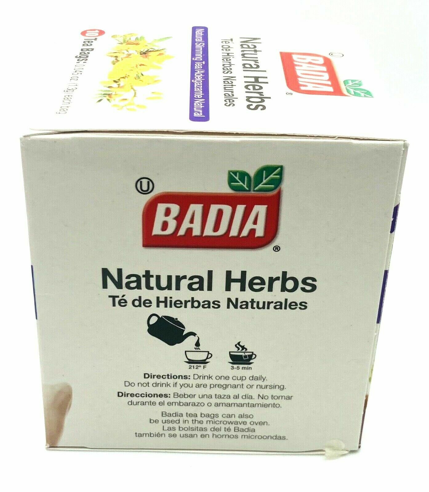 Badia Natural Herbal Tea Blend Caffeine Free 10 Tea Bags Box of 10 Bags