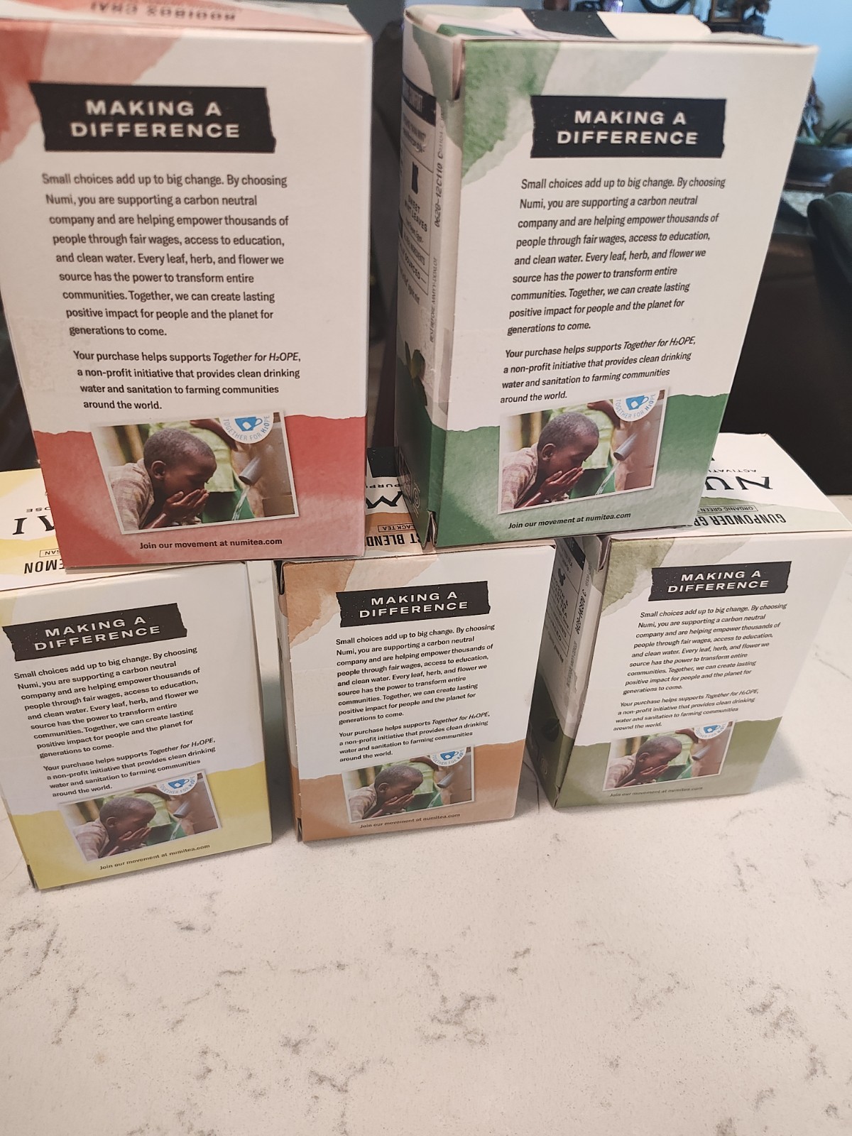 Numi Teas Bags 18 Count In Each Box 5 Individual Boxes Total 90 Tea Bags AAA