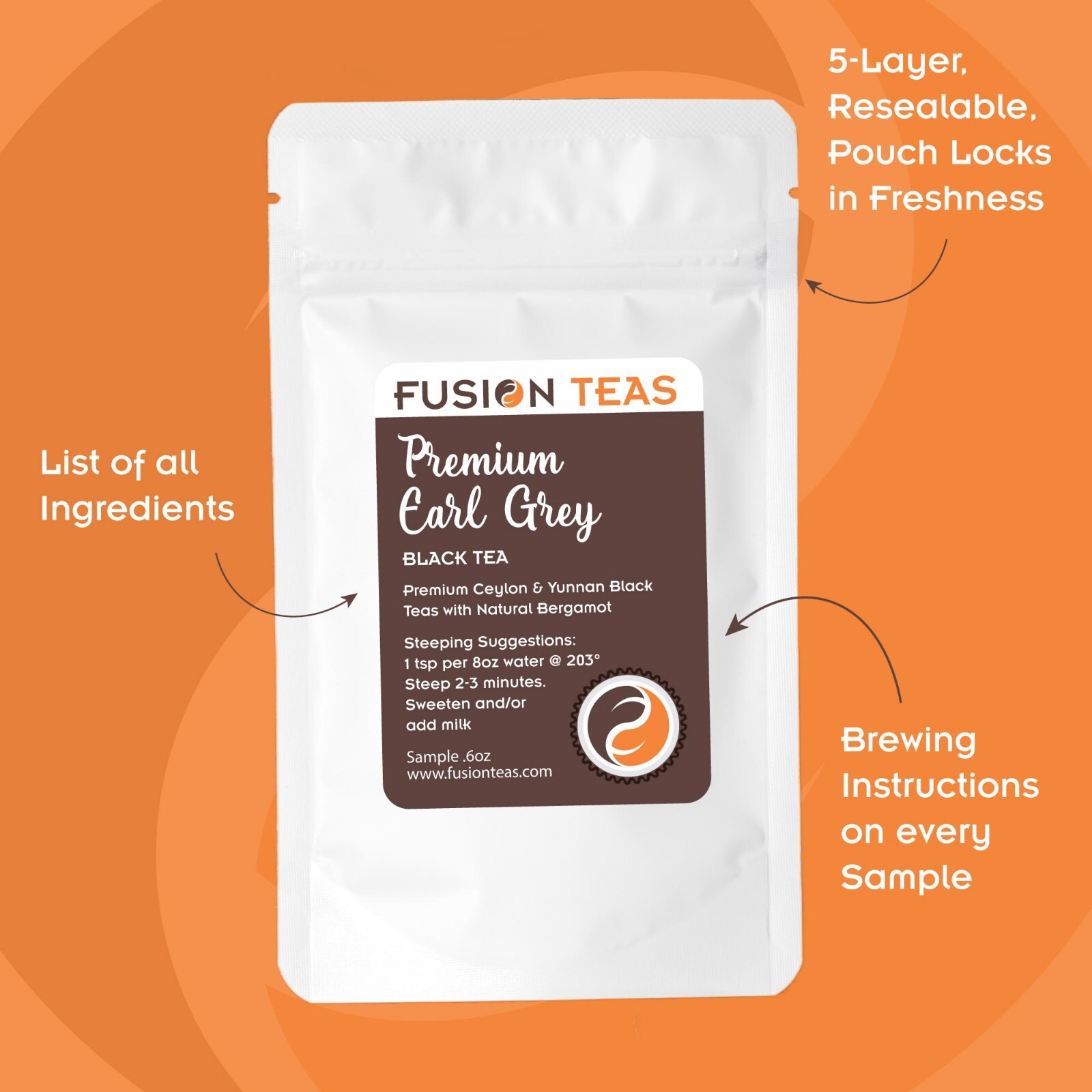 Black Tea Sampler – 5 Best Selling Loose Leaf Teas (Makes 40+ Cups) Fusion Teas
