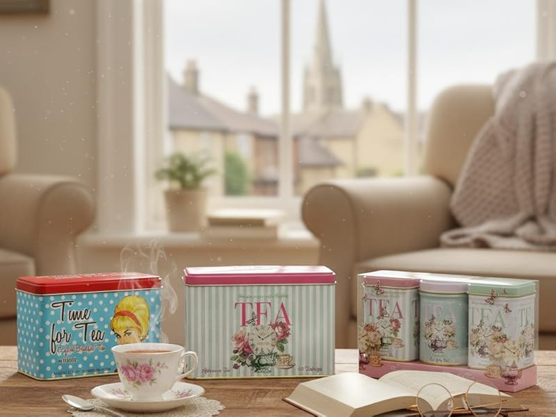 Retro Time for Tea Vintage Tin with 70g Loose Tea
