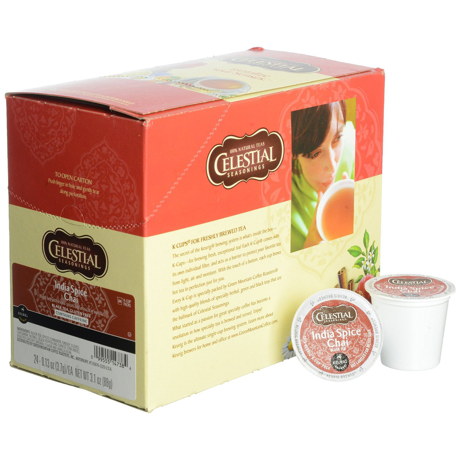 Celestial Seasonings India Spice Chai Tea 24 to 144 Keurig K cup Pick Any Size