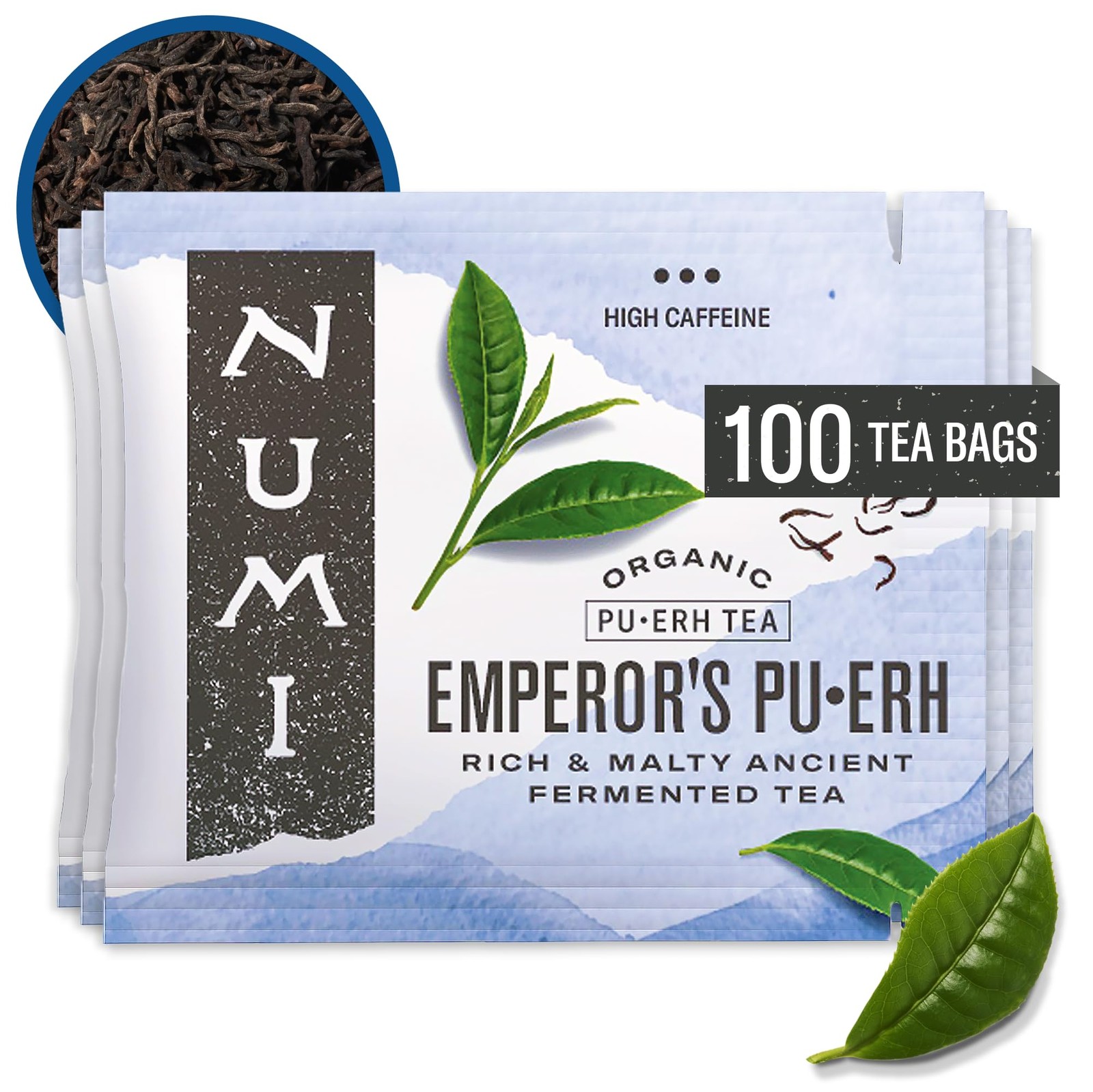 Numi Organic Emperor’s Pu-erh Tea, 100 Tea Bags, Aged Fermented Grocery