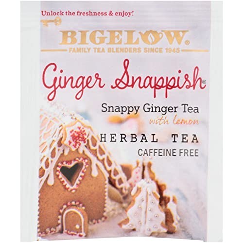 Bigelow Ginger Snappish Herb Tea – 18 Bags Per Box – (1) Boxes = 18 Bags Total