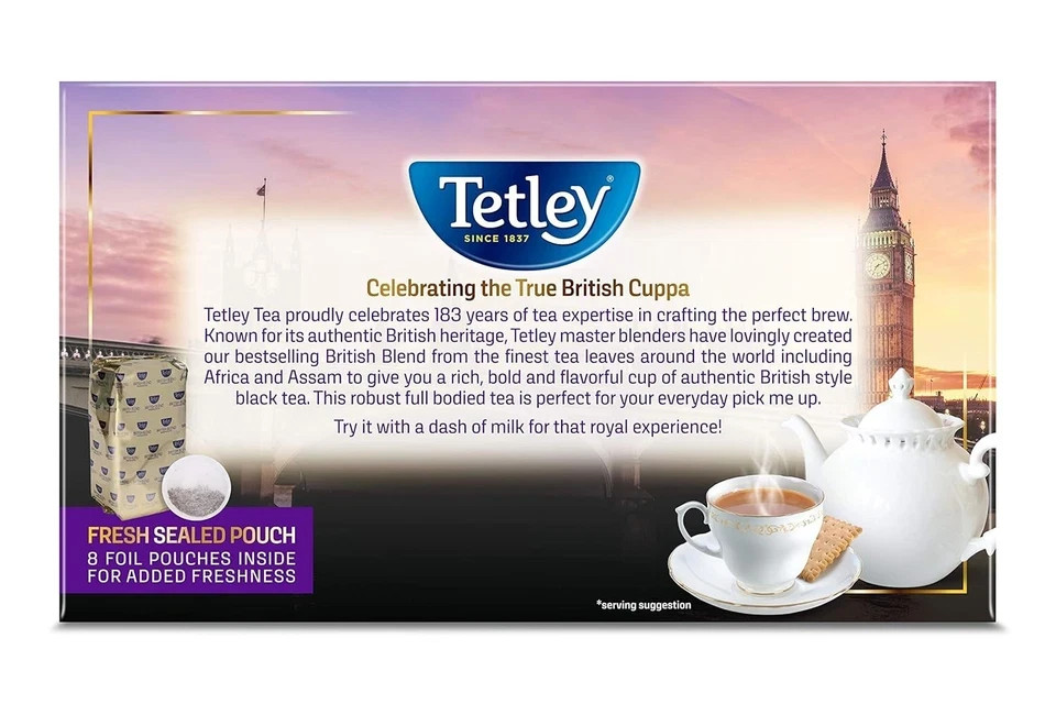 Tetley British Blend Premium Black Tea, 320 Tea Bags, Rainforest Alliance Certif