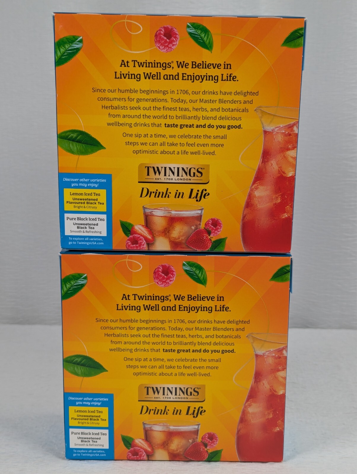 Twinings – Strawberry & Raspberry – Iced Tea Bags – 72 ct – 2 Packs – exp: 01/27
