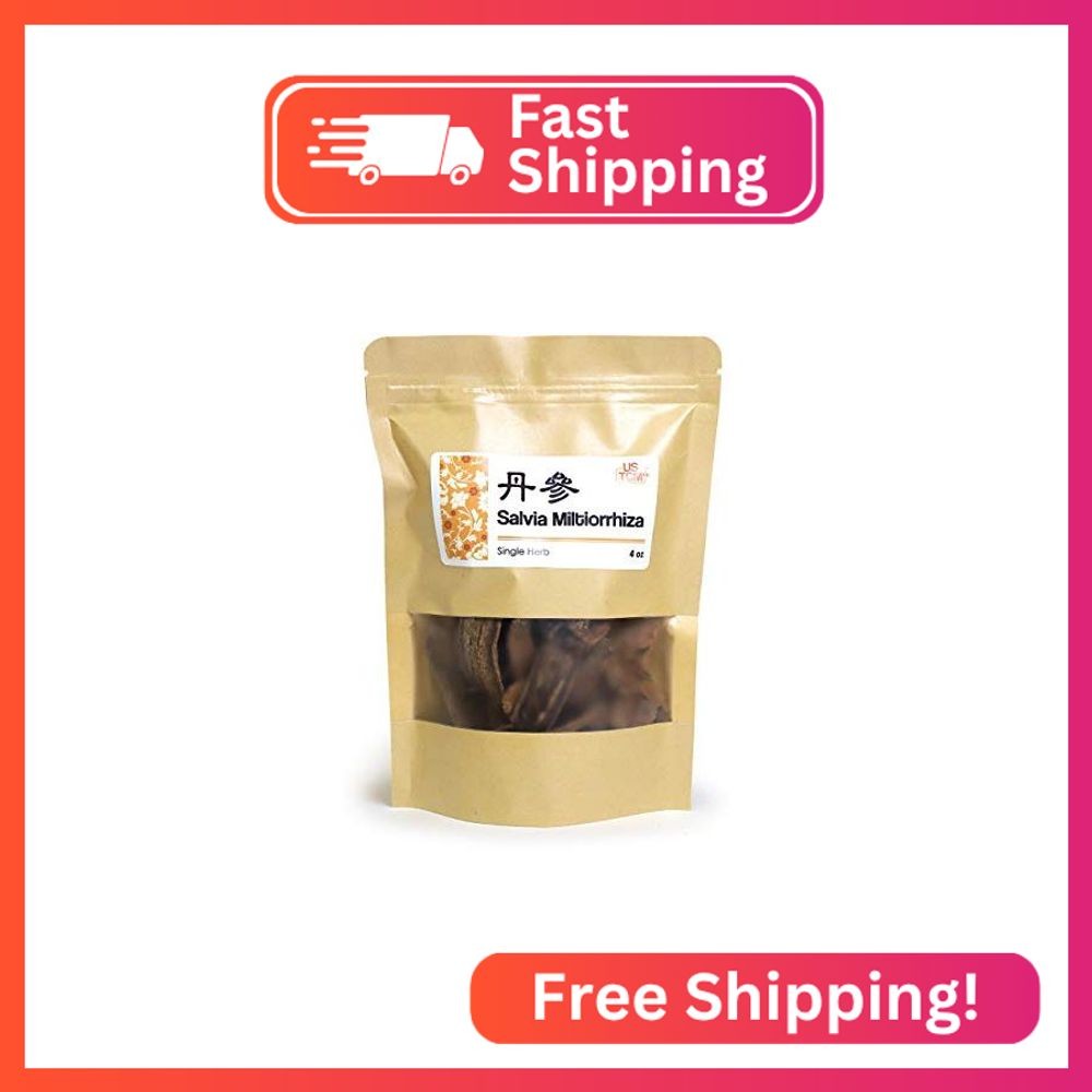 NEW PACKAGING Salvia Miltiorrhiza Red Sage Roots Dan Shen Danshen 丹参 4 Oz.