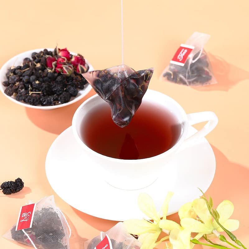 Black Goji Berry Mulberry Rose Mixed Tea Rich in Anthocyanins 250g (5g*50 pack)