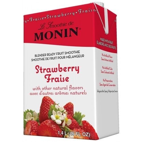 Monin Strawberry Fruit Smoothie Mix (46oz), H-Smoothie, Strawberry