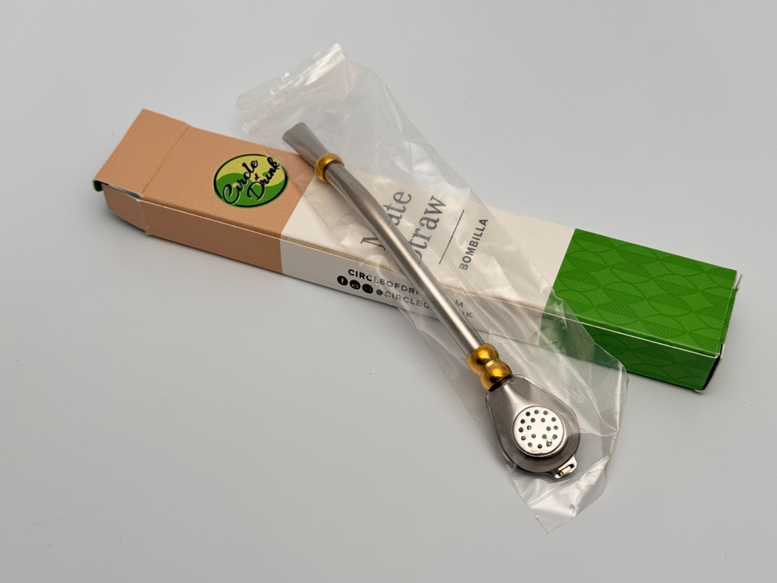 Circle of Drink Mate Straw Bombilla Stainless Steel Filter Yerba Mate w/ Box