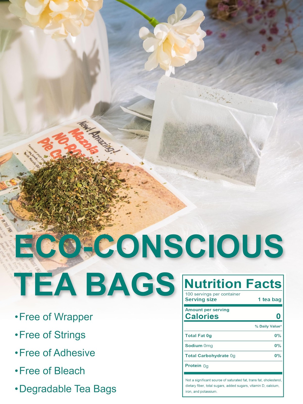 TeeLux Dandelion Leaf & Root Tea Bags, Natural Roasted 100 Count (Pack of 1)