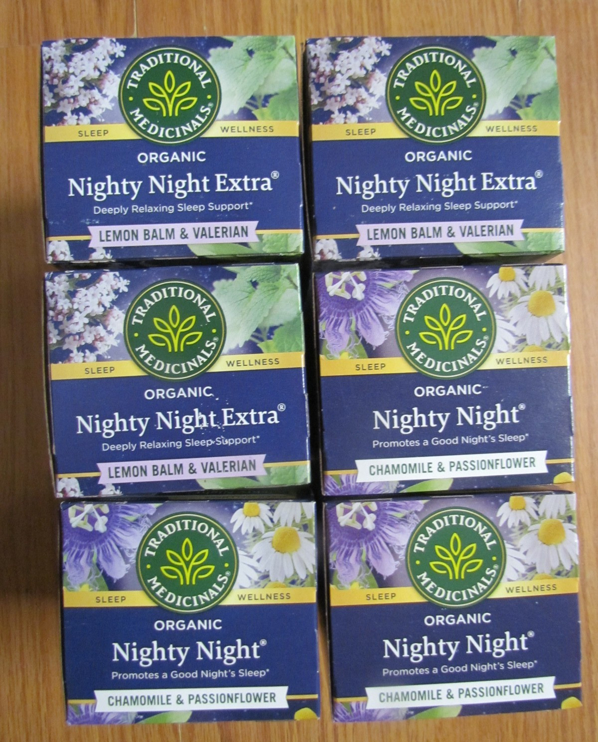 6 Traditional Medicinals Organic Nighty Night Tea Lemon Balm Valerian/Chamomille
