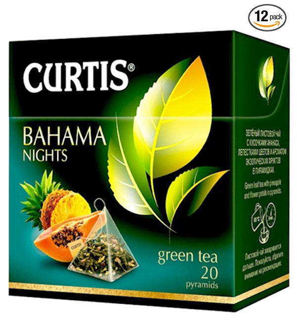 CURTIS Green Tea Bahama Nights Sealed 12 BOXES OF 20 Pyramids Each US Seller