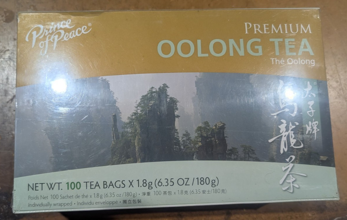 1 Box, Prince of Peace 100% Organic Oolong Tea, 6.35 Oz / 180g – 100 Tea Bags