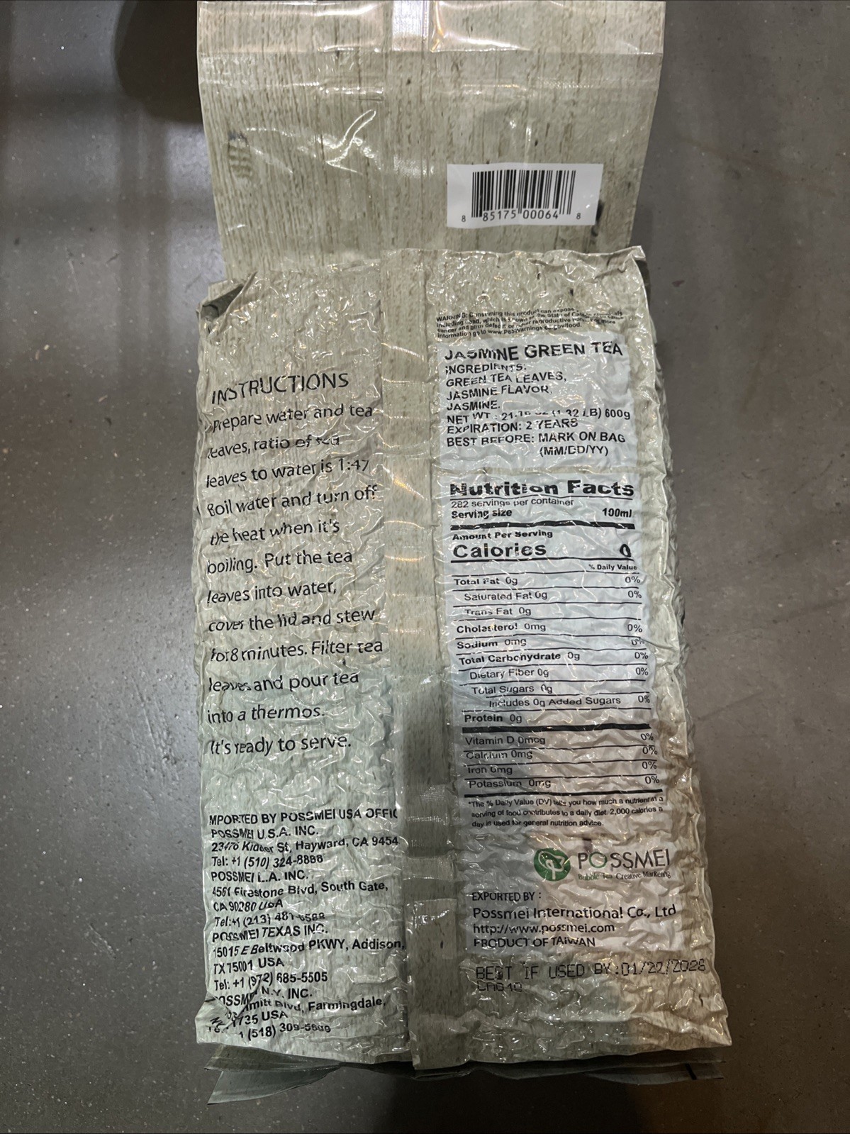 Possmei Jasmine Green Tea loose leaf 21.16 Oz (1.32 Lb)