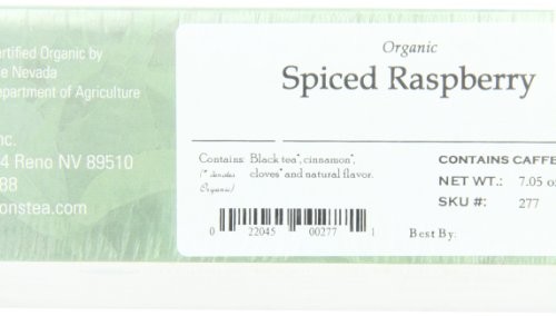 Davidson’s Organic Spiced Raspberry Tea 100 Count Herbal Black Tea Bags