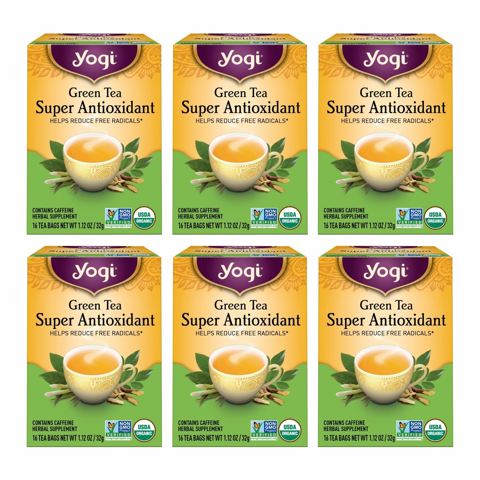 Yogi Tea – Green Super Antioxidant (6 Pack) – 16 Count (Pack of 6)