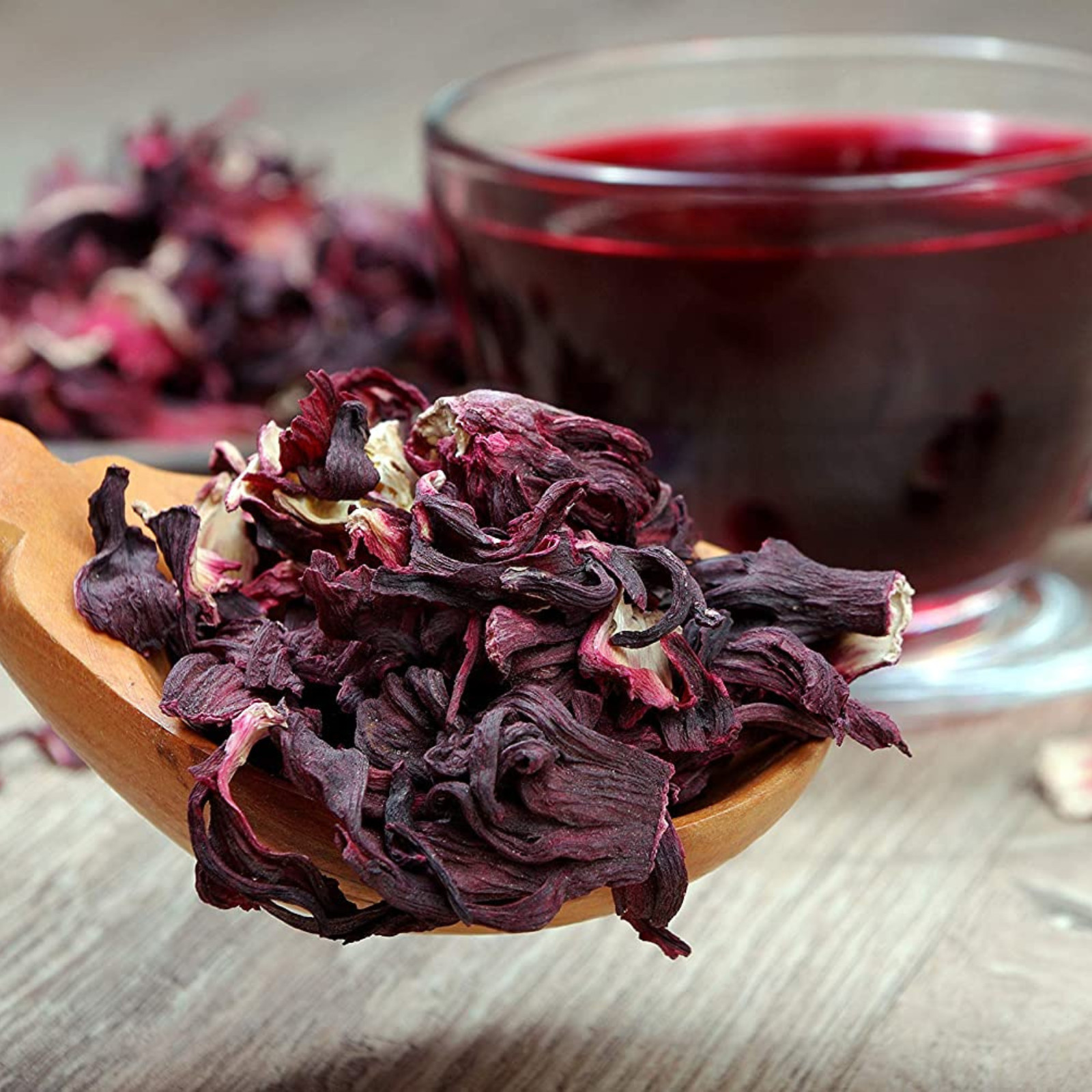 Dried Hibiscus Flowers | Pure Natural Organic Petals | Loose Leaf Red Herbal Tea