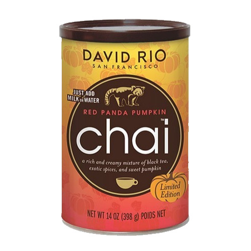 David Rio Red Panda Pumpkin Chai (14 oz) Black Tea, Spices, & Sweet Pumpkin