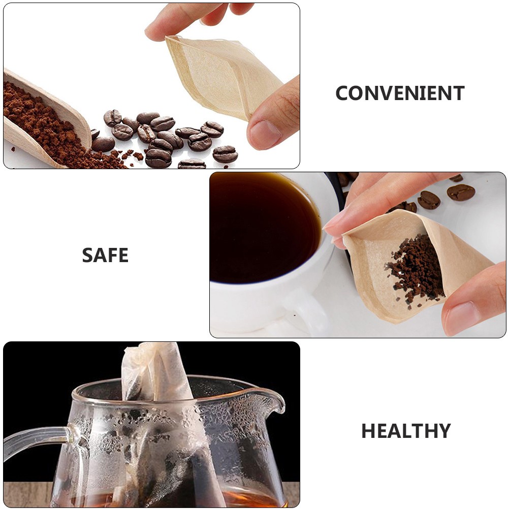 100Pcs Reusable Cotton Nylon Tea Filter Bags Drawstring Loose Leaf Holder