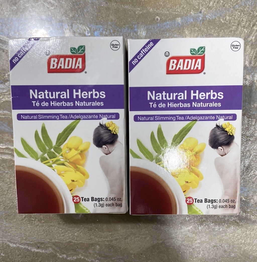 Gluten Free Natural Slimming Tea Herbs 2 Boxes BADIA (50 units)