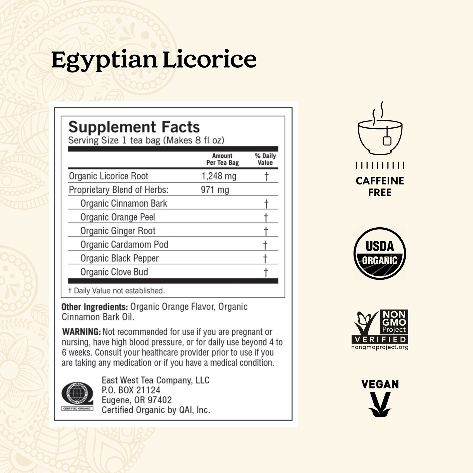 Yogi Tea – Egyptian Licorice Tea (4 Pack) 64 Organic Herbal Tea Bags