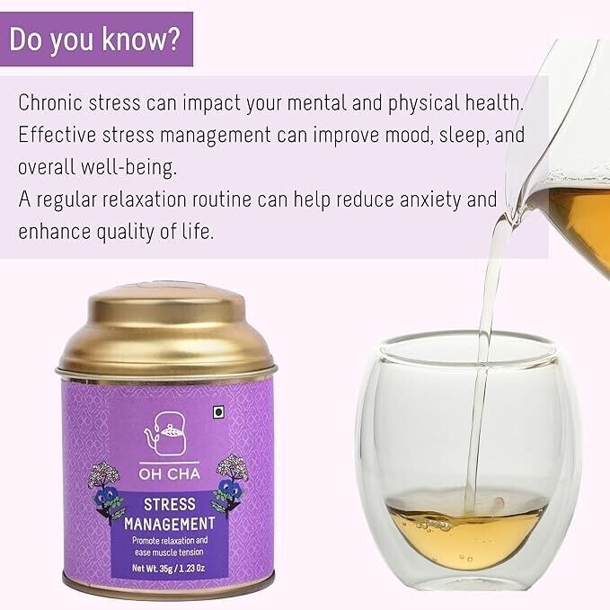 OH CHA Valerian Root Tea for Stress Relief 35gms | With Valerian Root, Lavender.
