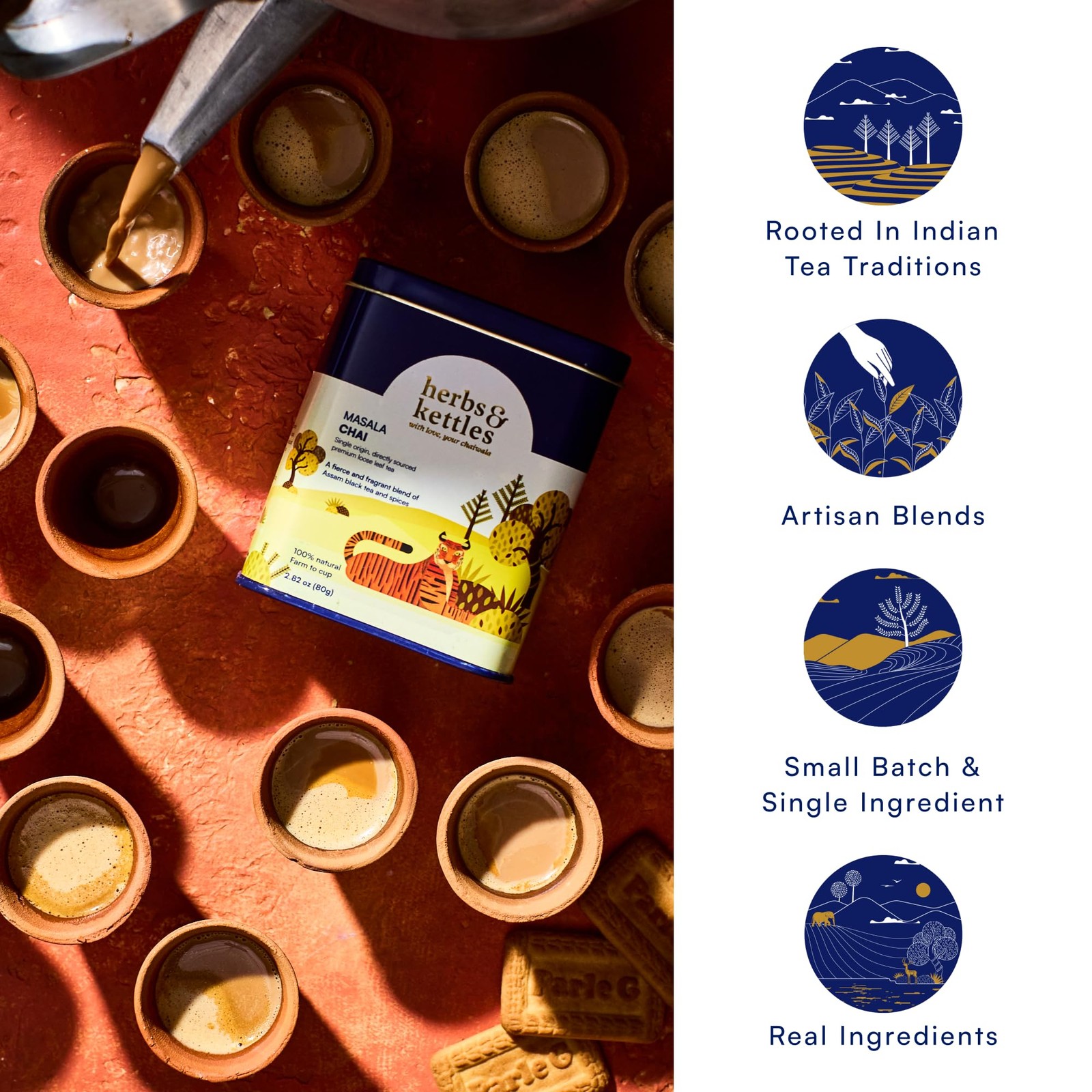 Chai Tea Masala Authentic Indian Assam Black Loose Leaf Ginger Cardamom 80g