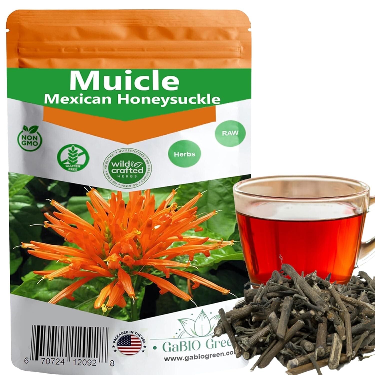 Muicle Mexican Honeysuckle Hierba tea 2 oz 100 % natural ,Gabio Green herbs (2 o