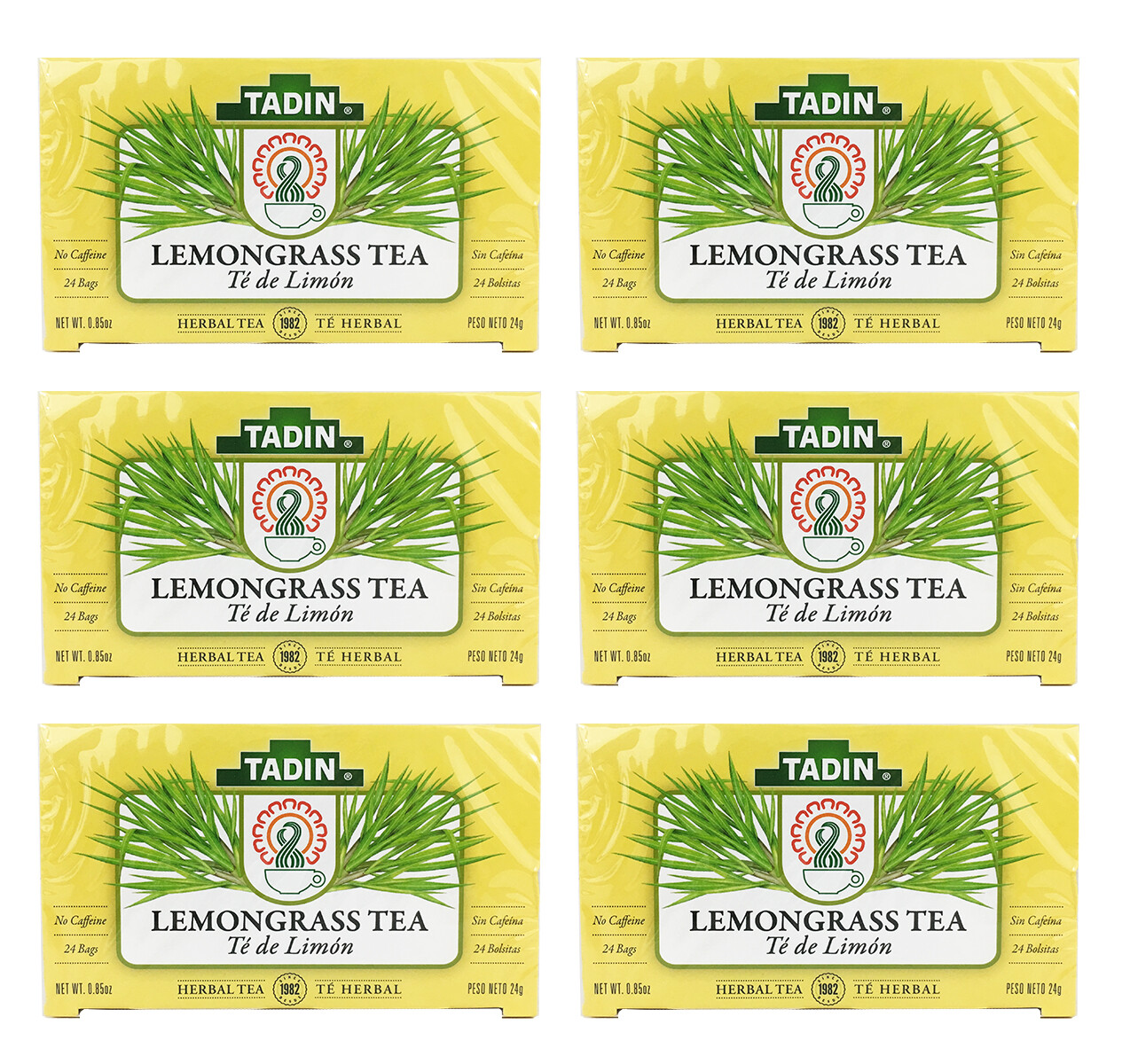 Tadin Lemongrass Tea – Té De Limon, Made in USA, 24 bags (6 BOXES) Exp 11/2025