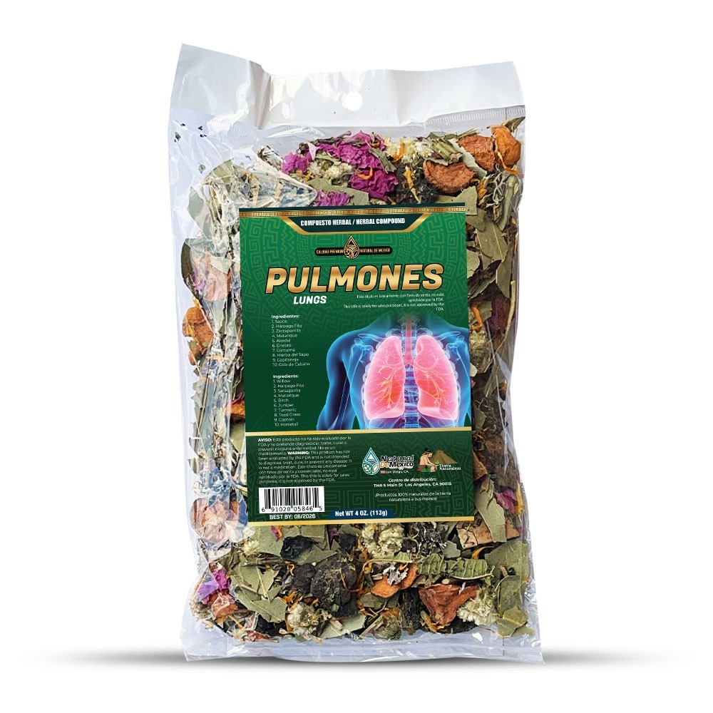 Pulmones Compuesto Te Herbal, 4 oz. Lungs Compound Tea, 4 Oz. Natural de Mexico