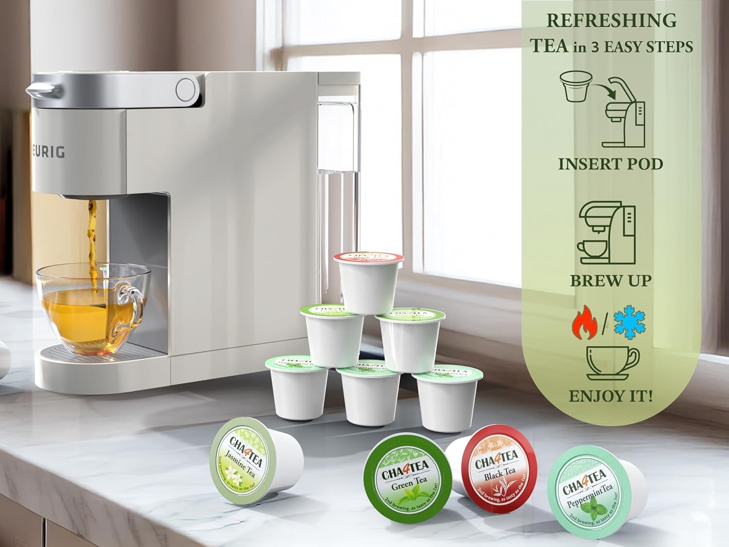 36-Count 6 Flavors Variety Pack Tea for Keurig K-Cup Brewers, Including Green…