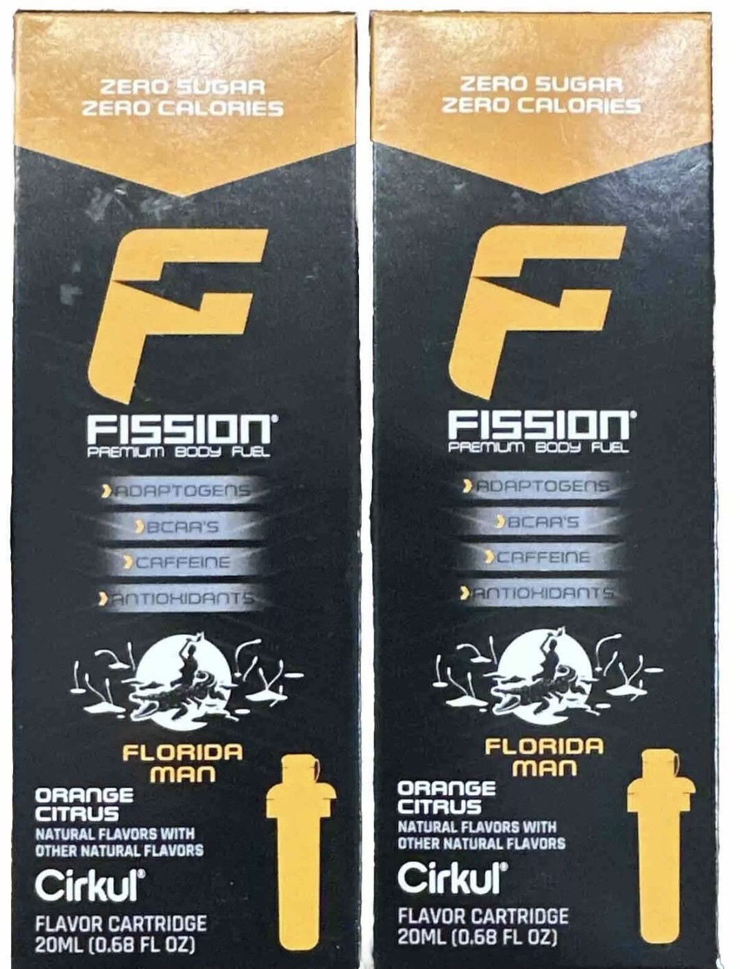 Fission Premium Body Fuel 2 Cartridges, Orange Citrus/Florida Man Zero Sugar