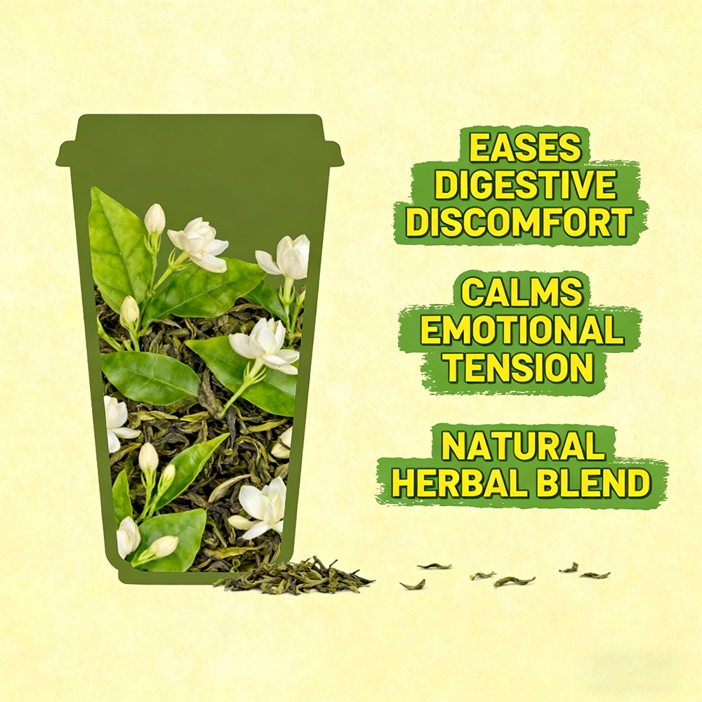 Jasmine Green Tea Digestive Comfort Supports Gut Health Tea 30 Packs 90 G